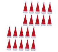 HIAKDOFT 20pièces Mini Chapeaux De Noël pour Sucettes Bouchons De Bouteille Bonnet De Père Noël Miniature Décorations De Fête Lot