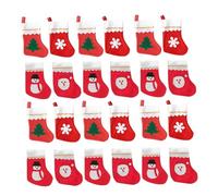 HIAKDOFT 24 Pièces Chaussettes de Noël Suspendues Confortable pour Décoration Sapin et Fête Modèles Légères et Résistantes pour et Friandises