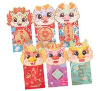 HIAKDOFT 24 Pièces Enveloppes Rouges Traditionnelles Chinoises Motifs Mignons pour Nouvel An Chinois Dragon Festival Du Printemps Cadeaux Porte-chance
