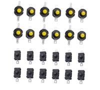 HIAKDOFT 24 pièces Interrupteur à Bouton Poussoir Auto-bloquant Mini pour Lampe Torche Commutateur Étanche Plastique et Laiton Polyvalentes pour Sécurité Électrique