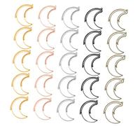 HIAKDOFT 25 pièces Pendentifs Cadres Creux Lune Rotatifs Alliage Accessoires DIY Bijoux Kit Création Pendentifs Résine Couleurs Brillantes pour Colliers et Porte-clés