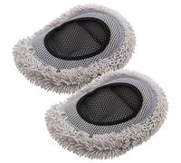 HIAKDOFT 2pièces Balai-serpillère Télescopique pour Lavage Auto Tête de Brosse Chenille Douce Set de Têtes de Rechange Anti-rayures pour Véhicules et Bateaux