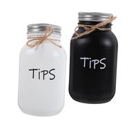HIAKDOFT 2pièces Bocaux Verre pour Économies Lot de Piggy Banks Verre Transparent avec Capacité pour Adultes pour Offrir Lors des Fêtes Et Anniversaires