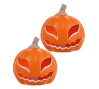 HIAKDOFT 2pièces Lanterne Citrouille Creuse LED Lumière pour Halloween Décorations De Chambre Lot Fil pour Vitrine Et Fête