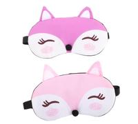 HIAKDOFT 2pièces Masque De Sommeil Forme De Renard Mignon Pour Garçon Fille Lot De Masques Occultants Doux Avec Bande Élastique Pour Confort Optimal Maison Ou Voyage