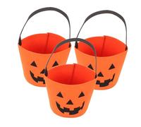 HIAKDOFT 3 Pièces à Bonbons Citrouille Feutre à Main et Robuste pour Garçon Fille pour Fête Halloween Friandises et Aventures