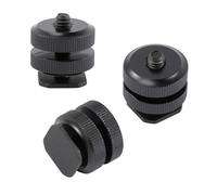 HIAKDOFT 3 pièces Adaptateur Griffe Flash Alliage Aluminium avec Vis de Trépied Réglable Compatible DSLR Caméra Microphone Lot de Noires
