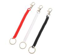 HIAKDOFT 3 Pièces Porte Clés Spirale Rétractable Extensible Cordon Élastique Design Sûr et Portable pour Clés et Téléphone Tour de Cou Compatible