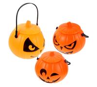HIAKDOFT 3 Pièces Seau de Citrouille décoration de Citrouille Seau d'halloween pour Enfants Fournitures de d'halloween Plastique