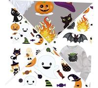 HIAKDOFT 3 Pièces Set de Patches Thermocollants Halloween Thème DIY pour Vêtements Stickers Transfert à Repasser Faciles à Appliquer Motifs Variés pour Customisation et Cadeau
