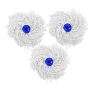 HIAKDOFT 3 pièces Têtes de Serpillère Réutilisables Coton Lavables et Absorbantes Recharge pour Vadrouille Ménage Compatible Sols Durs et Carrelages Remplacement Facile et Séchage Rapide