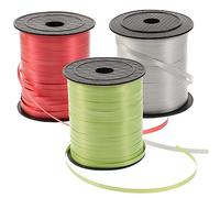 HIAKDOFT 3 rouleaux Rubans Colorés pour Ballons Rouge Vert Ruban Cadeau et Décoration DIY pour et Mariages