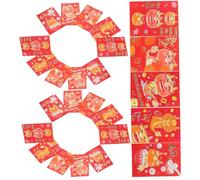 HIAKDOFT 30 Pièces Enveloppes Rouges Chinoises pour Nouvel An Sacs Thématiques Motif Dragon Papier Résistant pour Festival Du Printemps et Mariages