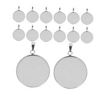 HIAKDOFT 30 pièces Lot de Plateau Pendentif Rond Acier Inoxydable pour Création Bijoux DIY Accessoires Cabochon Base Moderne pour Colliers