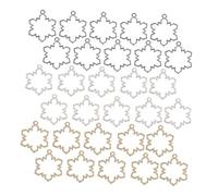 HIAKDOFT 30 Pièces Pendentifs Flocon de Creux Alliage pour Bijoux DIY Cadres Résine Époxy de Noël Accessoires Décoration Hiver Festive