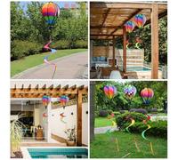 HIAKDOFT 3pièces Moulins à Vent Suspendus Forme De Montgolfière Ornements De Jardin Girouettes Décoration Extérieur