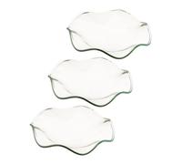 HIAKDOFT 3pièces Plateau De Remplacement Verre Transparent pour Chauffe-Cire Et Lampe à Huile Support Réutilisable pour Aromathérapie Et Fusion De Cire