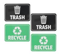 HIAKDOFT 4 Autocollants Magnétiques Matériau Imperméable et Résistant aux Rayures pour Poubelles de Recyclage Taille Polyvalente, pour Publics et Communautés