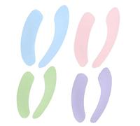 HIAKDOFT 4 paires Tapis de Siège Toilette Autocollant Réutilisable Couleurs Uni Doux et Chaud pour Salle de Bain Vert Bleu Rose