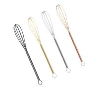 HIAKDOFT 4 pièces Batteur à Œufs Inox Ergonomique Lot de Fouets Mélangeurs de Pâte Confortables et Ustensiles de Pâtisserie