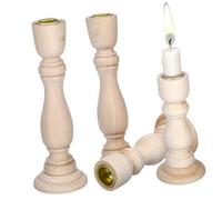 HIAKDOFT 4 Pièces Bougeoirs Rustiques Porte Bougies Stable et Décoratif pour Intérieur et Extérieur Style Ferme Support Sécurisé pour Chandelles Pillar