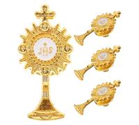 HIAKDOFT 4 Pièces Épingles de Revers Religieuses pour Broches Croix pour Première Communion Accessoires de Costume pour Cérémonies Catholiques et Fêtes