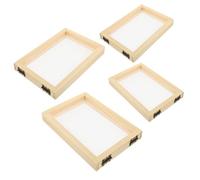 HIAKDOFT 4 Pièces Kit de Cadres Bois Naturel pour Fabrication de Papier DIY Moule à Tamis Robuste pour Loisirs Créatifs pour Projets avec Fleurs Séchées et Activités Familiales