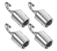 HIAKDOFT 4 Pièces Lot de 4 Crochets de Rechange en Métal 3 CM X 1,3 CM pour Baguette Inclinable à Pointe Rotative, Compatibles Stores Verticaux, Accessoires de Quincaillerie pour Tringles à