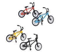 HIAKDOFT 4 pièces Mini Vélo à Doigt Jouets de Sport à Doigts Jaune Bleu Noir Orange pour Divertissement Coordination Manuelle