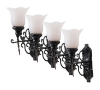 HIAKDOFT 4 pièces Miniature Wall Lamp Model for Table Decor DIY Tiny Landscape Ornament with Light Realistic Scene Enhancement