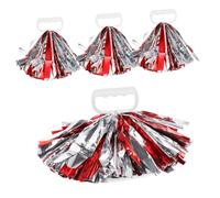 HIAKDOFT 4 pièces Pompons Métalliques de Cheerleading avec Anneaux Quatre Doigts Pompons Esprit Équipe Résistants et Faciles à Porter pour Spectacles Sportifs et Compétitions