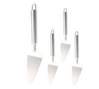HIAKDOFT 4 pièces Spatule Pizza Acier Inoxydable Pelle Triangulaire Ergonomique pour Barbecue et Pâtisserie Outil de Cuisine Pratique et Résistant pour Gâteaux et Pizza
