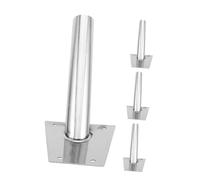 HIAKDOFT 4 Pièces Support Drapeau Mural Acier Inoxydable Fixation Angle pour Mât Extérieur Base Stable pour Murs Résidentiels et Commerciaux Installation Gain de Place et Remplacement