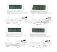 HIAKDOFT 4 Pièces Thermomètre Numérique Intérieur Étanche pour Aquarium et Terrarium Écran LCD Outil de Mesure de Température pour Aquarium et Terrarium Blanc