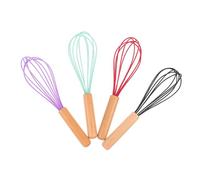 HIAKDOFT 4 pièces Œufs Manuel avec Poignée Ergonomique Silicone Batteur Cuisine pour Pâte et Mousse Ustensile Pratique pour Usage Domestique et Professionnel