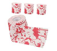 HIAKDOFT 4 Rouleaux Papier Toilette Décoratif Halloween Sanglant Imprimé Main Ensanglantée Papier Absorbant Écologique pour Fête et Décoration Festive