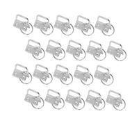 HIAKDOFT 40 pièces Fermoirs Fer pour Embouts de Sangle Argentés Pinces à Clé DIY pour Accessoires Couture Bracelets et Sacs à Main Résistants Corrosion Fixation Facile pour Créations