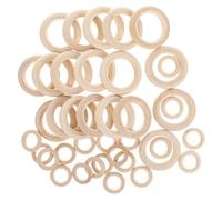 HIAKDOFT 40 pièces Lot de Anneaux Circulaires Bois Non Traité pour Bricolage Accessoires Robustes pour Création Bijoux Décoration et Macramé Surface Lisse pour Projets Créatifs