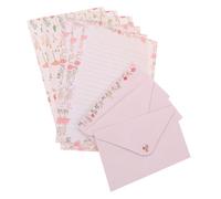 HIAKDOFT 5 ensembles Lot de Papier à Lettre Décoratif avec Enveloppes Motif Fleurs et Animaux Papier Multi-usage pour Écriture Créative Notes et Messages Personnalisés