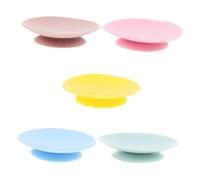 HIAKDOFT 5 Pièces Tapis de bol à ventouse en silicone VAISSELLE ventouses pour plats de préhension patins de fixation de plaque plat de préhension en silicone Gel de silice