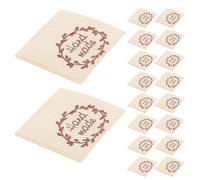 HIAKDOFT 50 Pièces 50 Étiquettes en Coton à Coudre Faites Main Beige Couronne de Fleur - Lavables, Adaptées aux Vêtements, Paquet, Poupées - Accessoires pour Loisirs Créatifs et Couture DIY