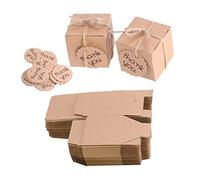 HIAKDOFT 50ensembles Boîte Papier Kraft Pour Bonbons Avec Cartes Thank You Pour Fêtes Et Mariages Et Élégant Pour Offrir Des Et Décorations