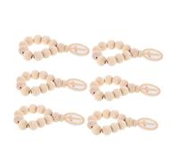 HIAKDOFT 6 Pièces Baptismal Keepsake Rosary Wood Beads With Crucifix Pendant In Organza Pouch For Ceremonies Such As First Communion And Baptism