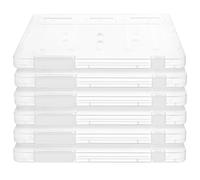 HIAKDOFT 6 Pièces Boîtes de Rangement Transparentes pour Documents Lot de Boîtes Plastiques Robustes avec Couvercle Organisateur Polyvalent pour Bureau École et Maison Protection des