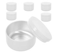 HIAKDOFT 6 Pièces Boîtes Rondes Aluminium avec Couvercle Contenants Hermétiques pour Stockage Huiles Essentielles et Bougies Pots Vides pour Aromathérapie et Fabrication DIY Récipients