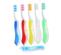 HIAKDOFT 6 pièces Brossettes Pliables pour Voyage Set de Brosse à Dents Portable avec Étui Pratique pour Camping et Activités Extérieures