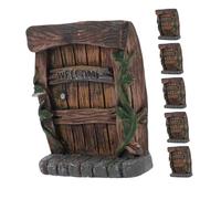 HIAKDOFT 6 Pièces Décoration Miniature Porte de Fée Résine Accessoires Micro Paysage et Jardin Portes Bois pour Paysages Féeriques Intérieurs et Extérieurs