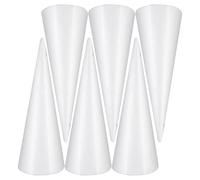 HIAKDOFT 6 Pièces formes d'arbres à cônes cone polystyrène Sapin de Noël en cône bricolage Décorations de Noël DIY artisanaux White