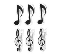 HIAKDOFT 6 pièces Lot de Pinces Notes de Musique Noires Clips Créatifs pour Partitions Musique Compactes et Légères avec Forte Tenue Accessoires Pratiques pour Musiciens