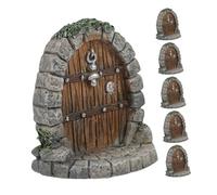 HIAKDOFT 6 Pièces Lot de Portes de Fée Résine pour Arbres Décor Miniature pour Jardin Féérique Ornements Légers et Résistants pour Terrarium et Paysage Micro